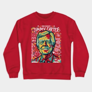Retro Pop Art Portrait of President Jimmy Carter // Street Art Carter 1976 Crewneck Sweatshirt
